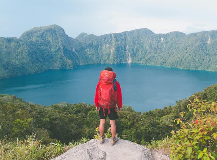 A traveler with a backpack