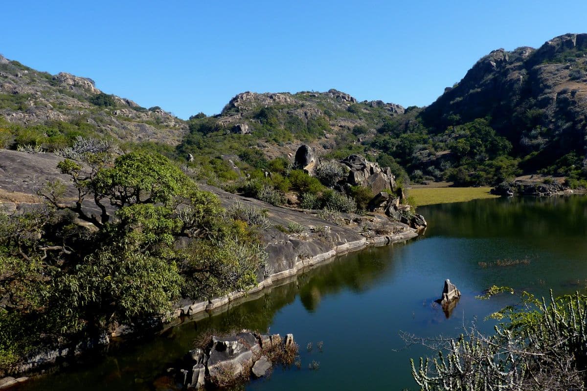 Mount Abu hill station with green Aravalli hills in Rajasthan