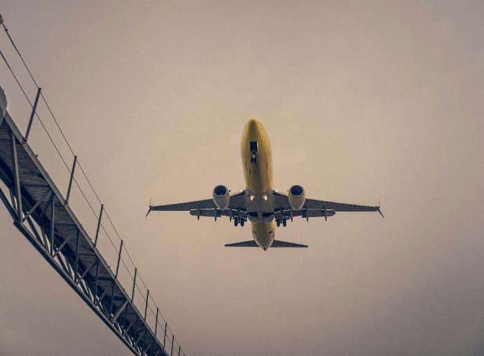 A flight in the sky