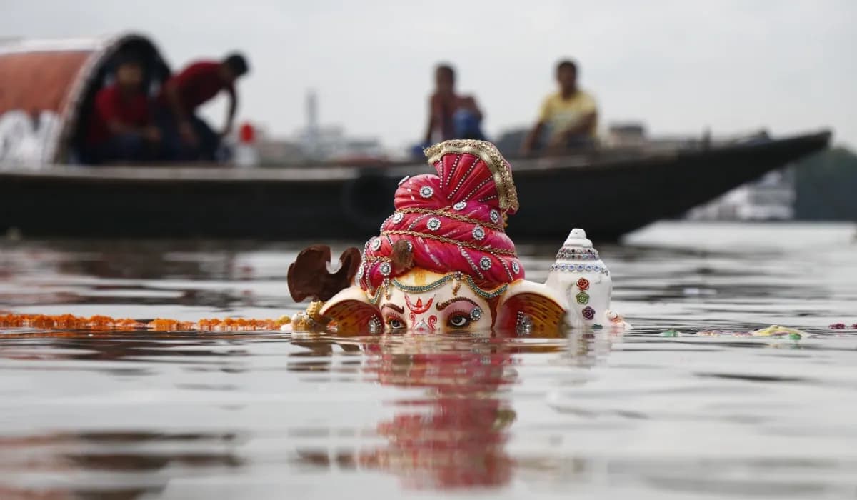 Ganesh Visarjan during on the fifth day of Ganesh Chaturthi