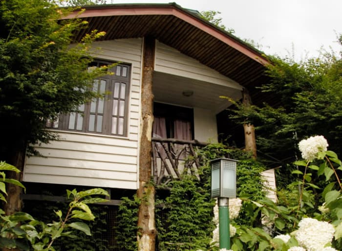 Indian homestay surrounded by mountaina and forests