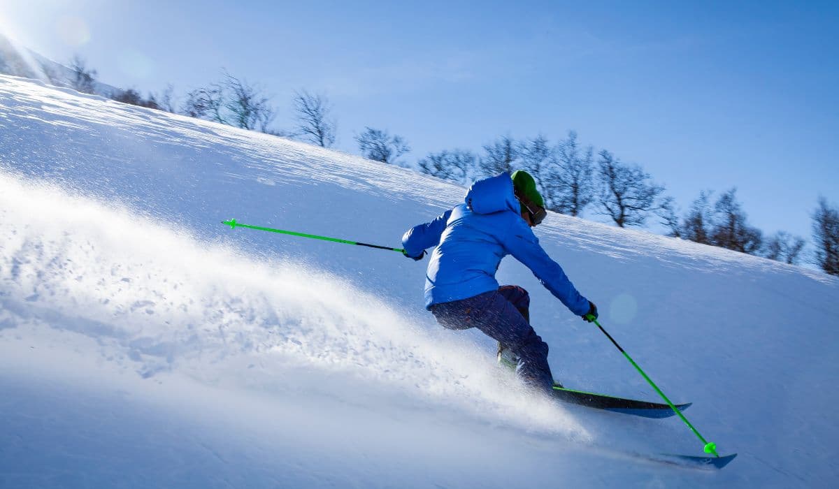Skiing in India with snow-covered Himalayan slopes