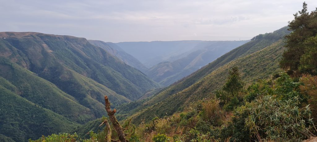 The view of a valley in Cherrapunji