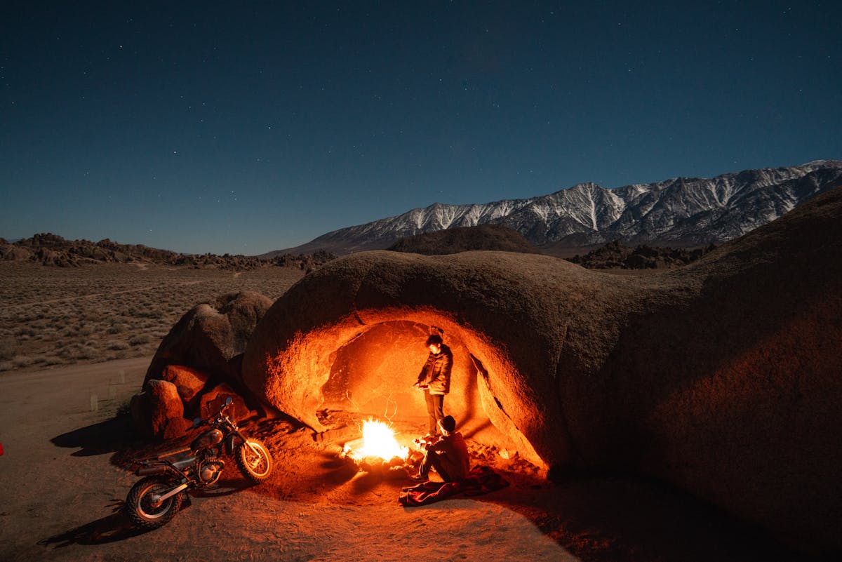 Camping Gear On A Motorcycle