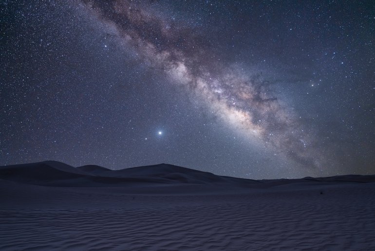 Night sky in a desert