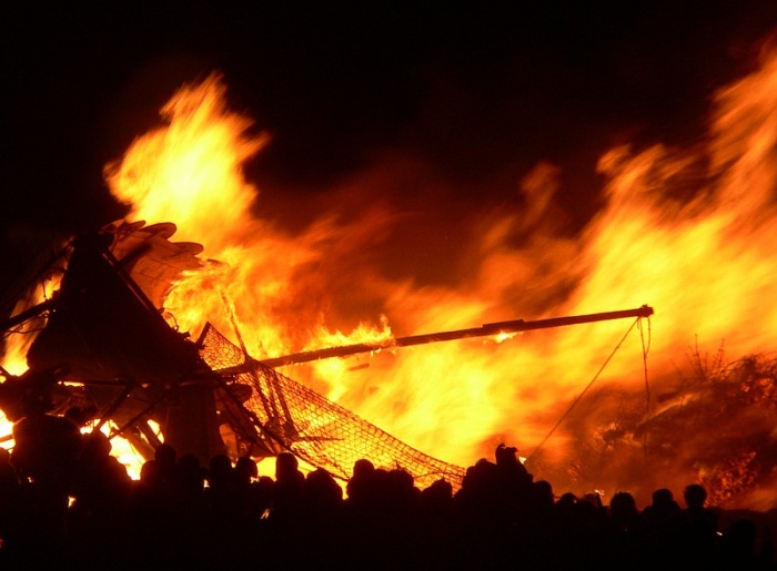 Burning of the viking ship