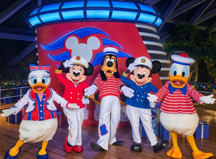 Disney characters on board the Disney Cruise Ship