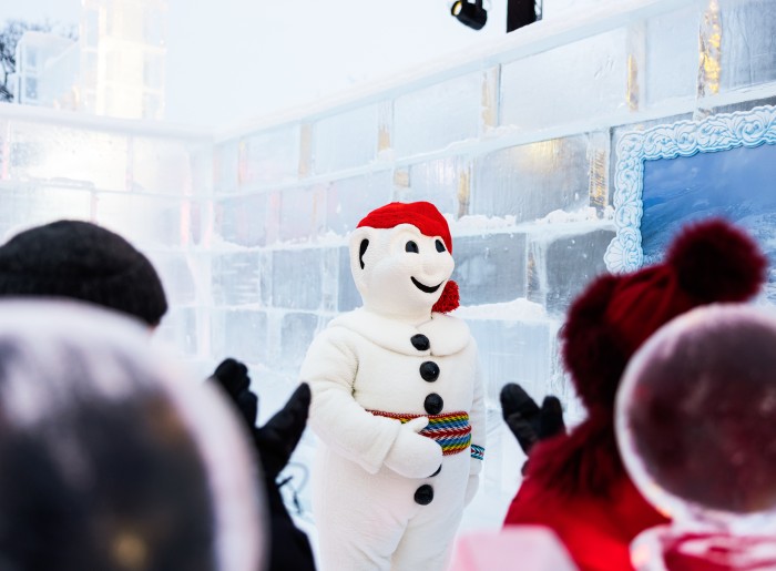 Snow Mascot at the winter festival of Quebec Winter Carnival