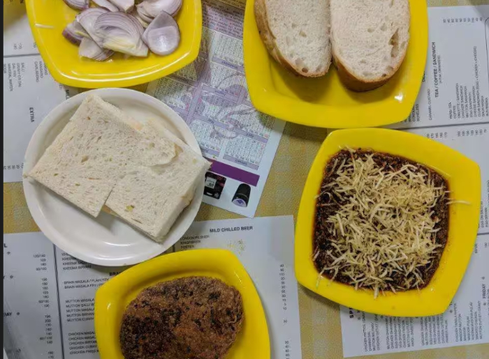 Traditional Parsi food served at a famous Parsi eatery in Mumbai
