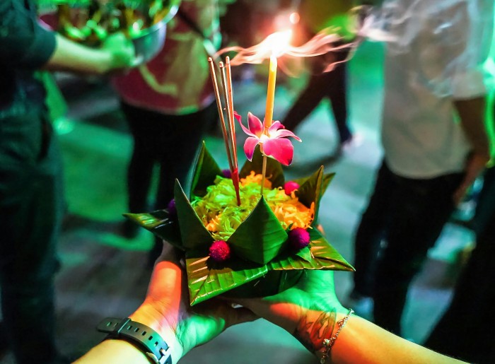 Traditional lamp at Loy Krathong - an important Asian winter festival