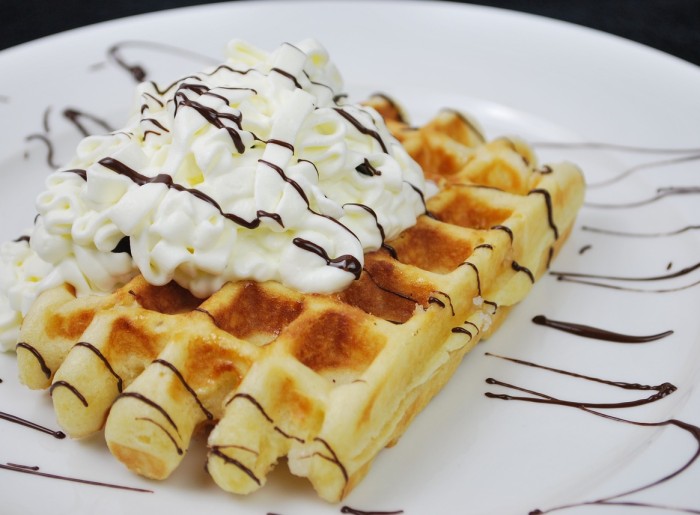 Waffles are a popular dessert when street food hopping in Mumbai