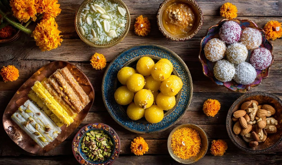 Traditional Punjabi sweets including Pinni, Panjiri, Phirni, and Dodha Barfi
