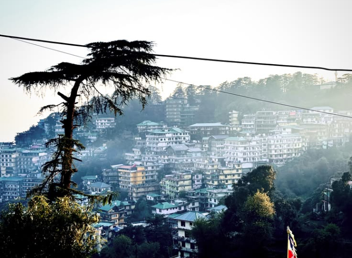 McLeodganj in Himachal Pradesh with the Dhauladhar mountains in the background