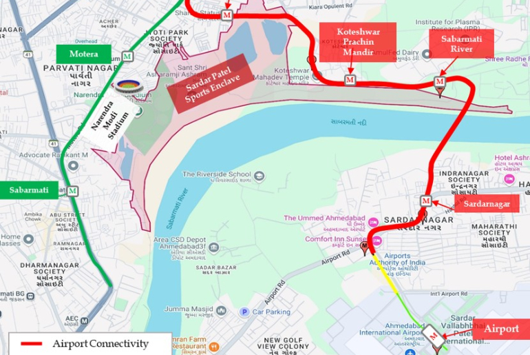 Ahmedabad Metro Airport Corridor Gets Approval; Five New Stations Planned 1 Ahmedabad Metro