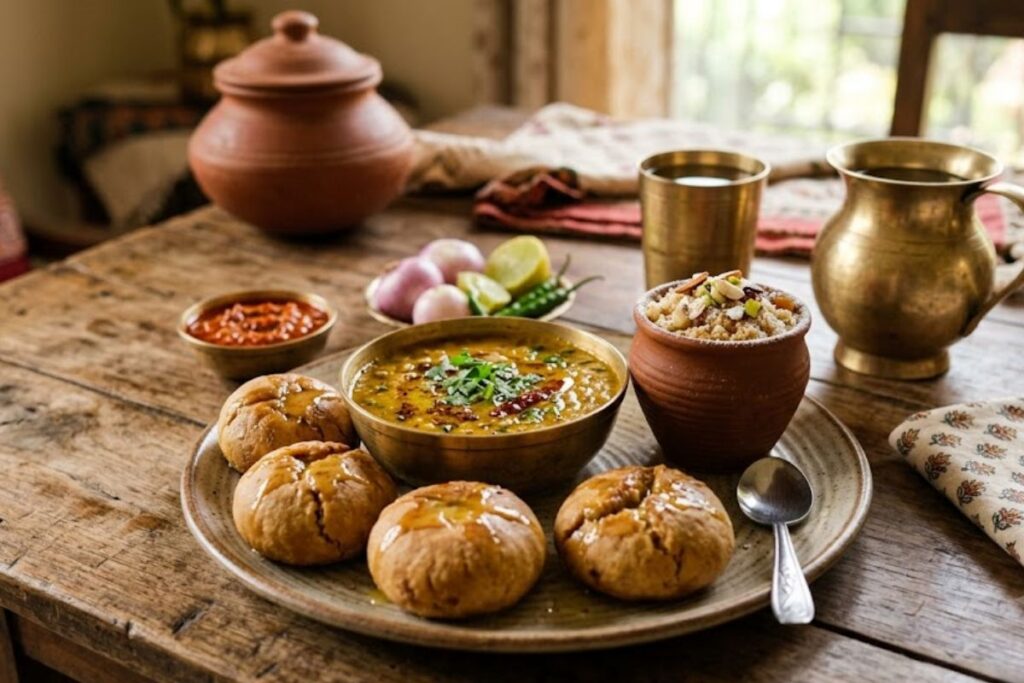 Dal Baati Churma traditional Rajasthani food