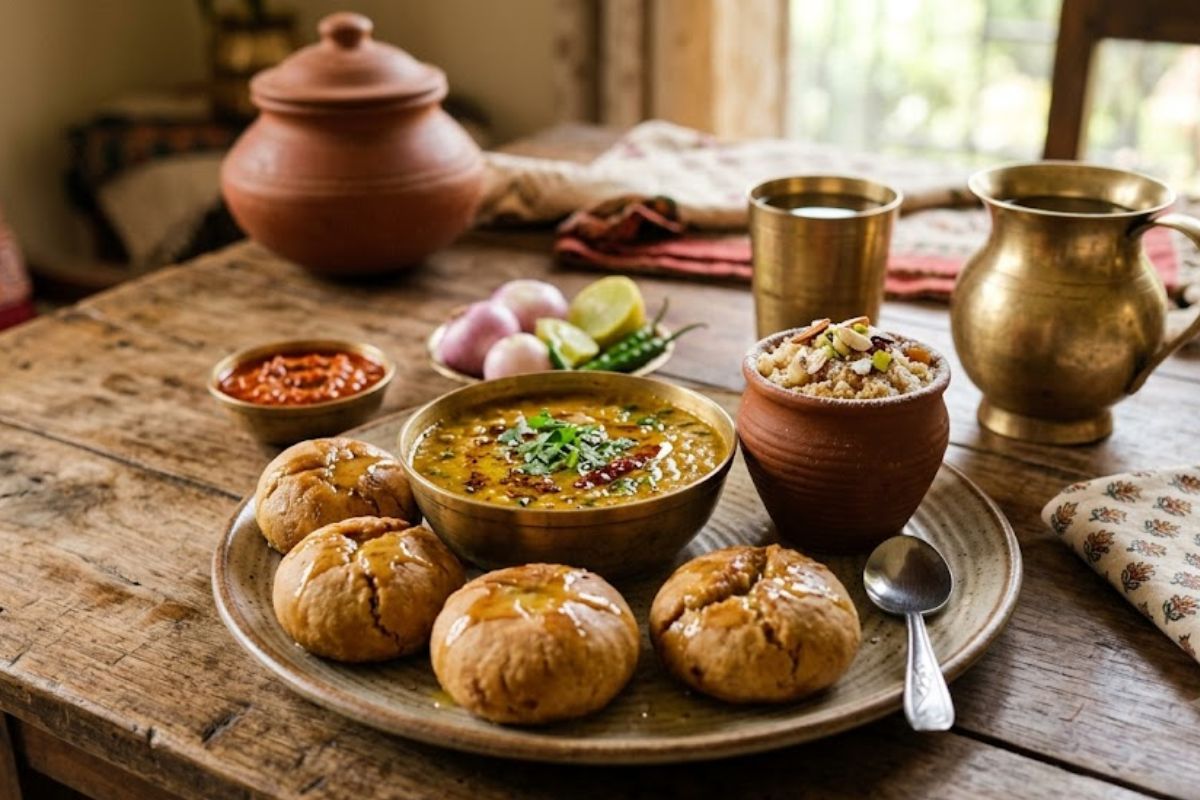 Dal Baati Churma traditional Rajasthani food