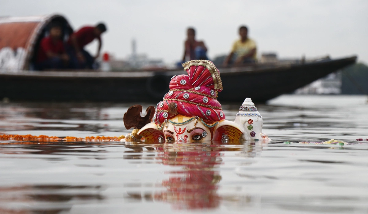 Ganesh Visarjan during on the fifth day of Ganesh Chaturthi