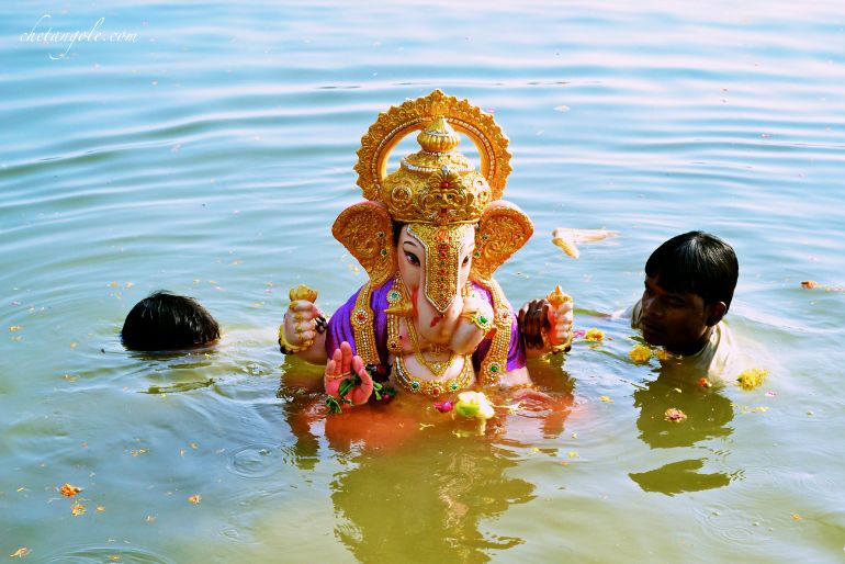 Ganesh Visarjan in Mumbai during Ganeshotsav 2026