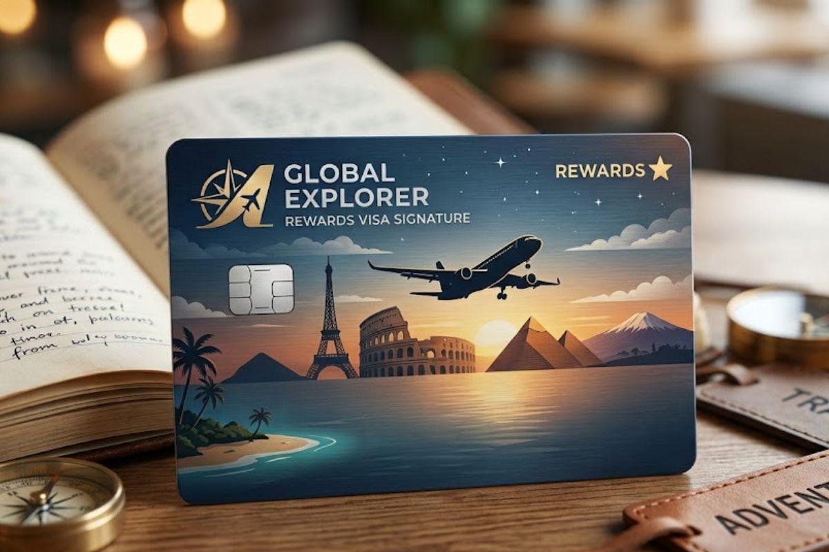 Traveller using travel rewards to plan a holiday