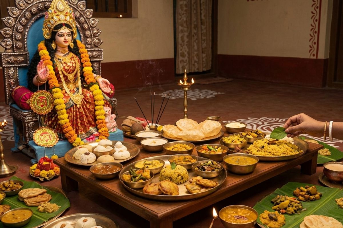 Traditional Bengali Durga Puja bhog