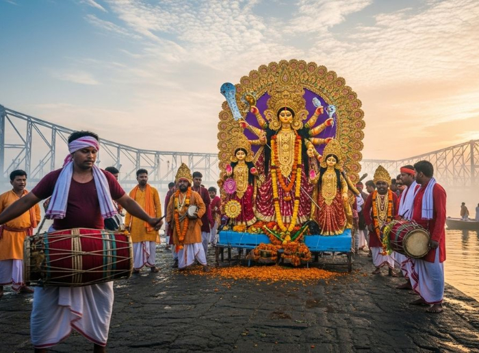 Durga Puja pandal celebrations in Indian cities beyond Kolkata