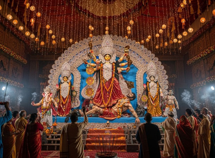 Durga Puja pandal celebrations in Indian cities beyond Kolkata