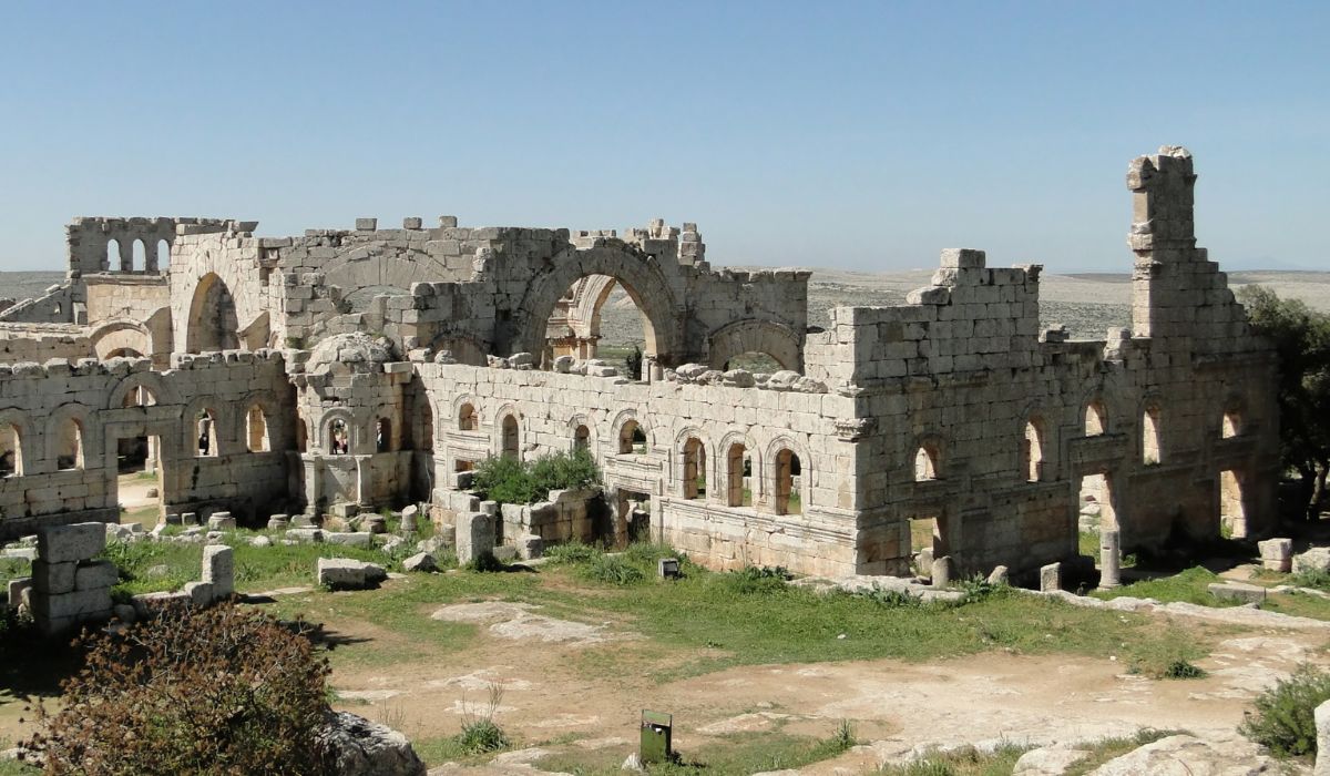 Ancient Saint Simeon church complex at Qalaat Semaan