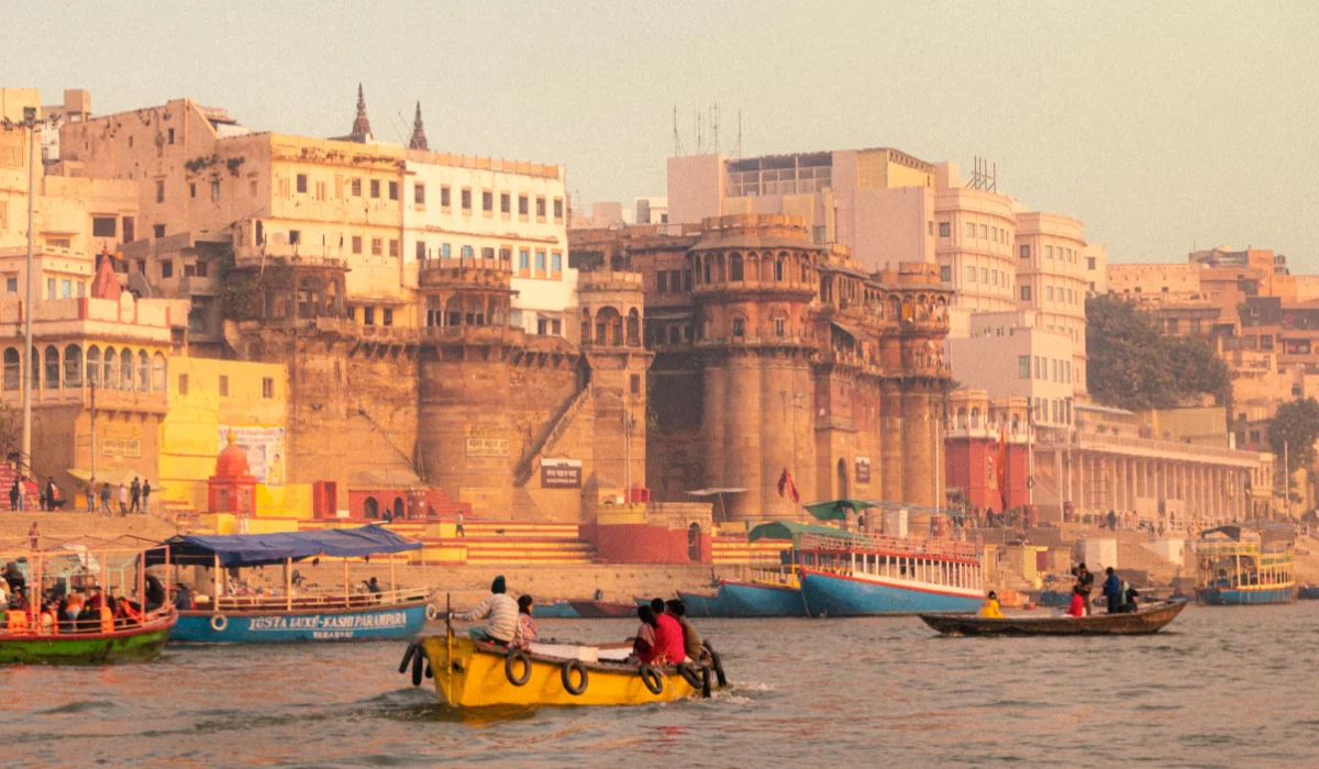 Ganga ghats in Varanasi for the evening Ganga Aarti