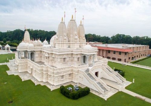 BAPS Hindu temple showcasing traditional architecture and intricate carvings