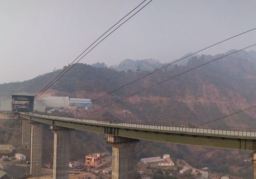 Chenab Rail Bridge on the Chenab River in Jammu and Kashmir