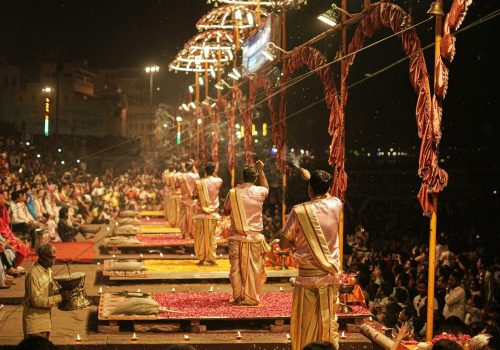 Ganga Aarti ceremony on the River Thames in London