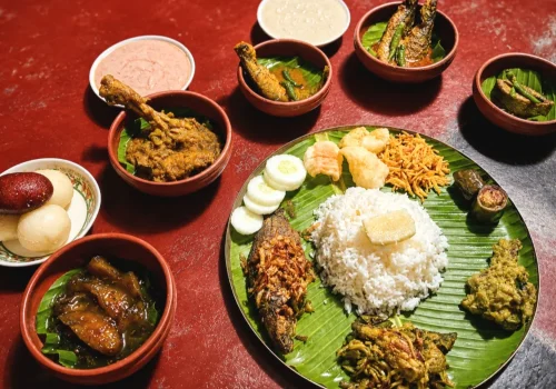 Traditional Kolkata food including Bengali dishes, street snacks and traditional sweets