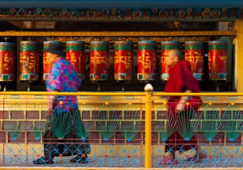 McLeodganj in Himachal Pradesh with the Dhauladhar mountains in the background