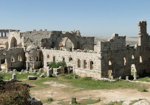 Ancient Saint Simeon church complex at Qalaat Semaan
