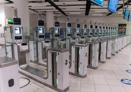 Contactless e-gate using facial recognition at a UK airport